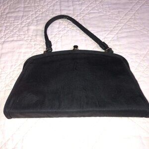 Vintage Ande Black Cloth Clutch Purse